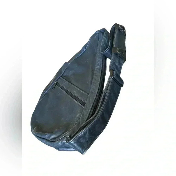 Ameribag Blue Leather Classic Healthy Back Bag Mono-Sling Backpack main image 10